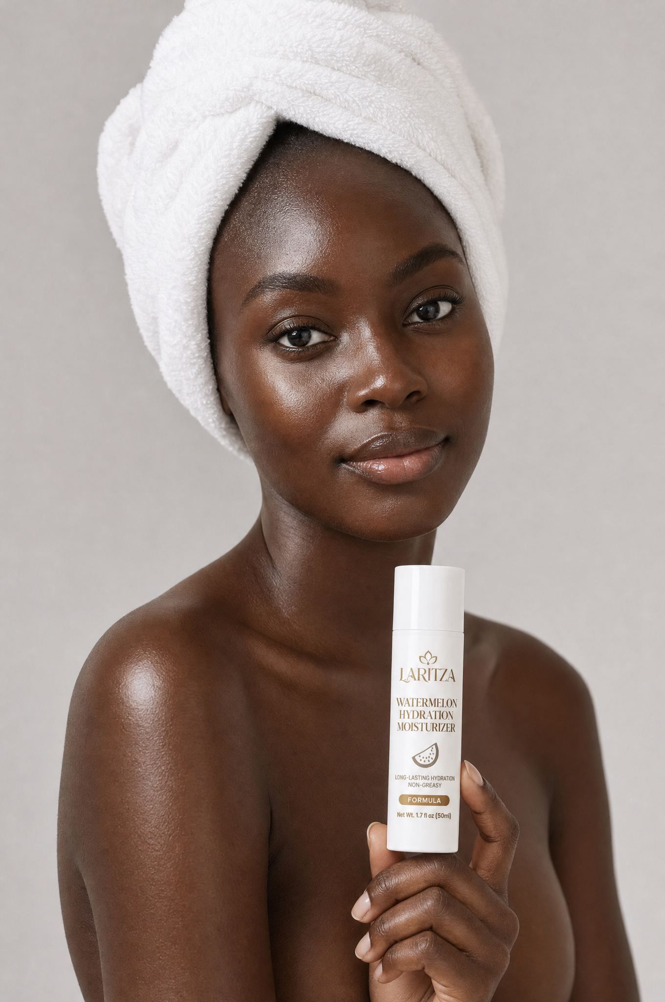 Skincare portrait with LARITZA Watermelon Glow Moisturizer