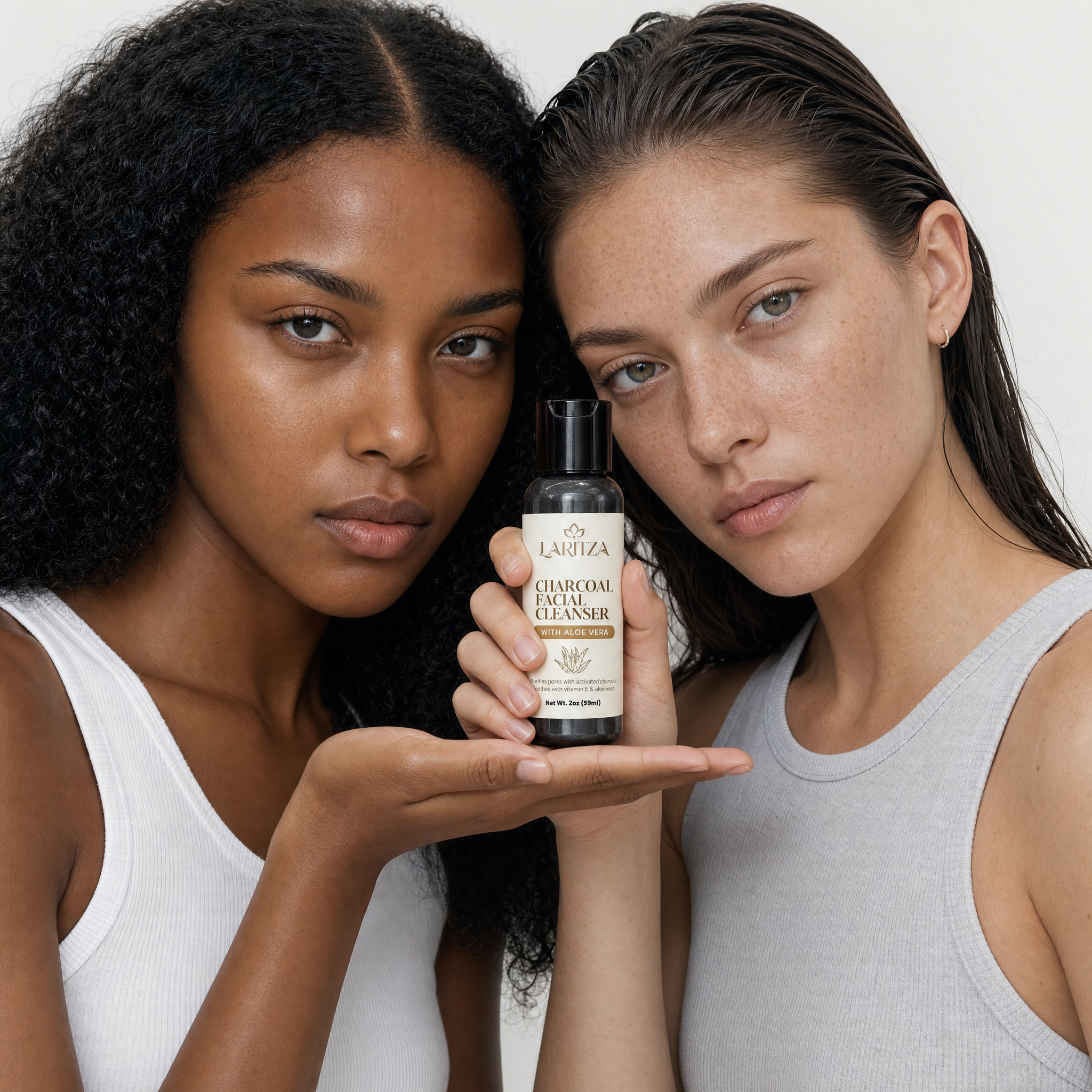 Skincare portrait with LARITZA Charcoal Facial Cleanser