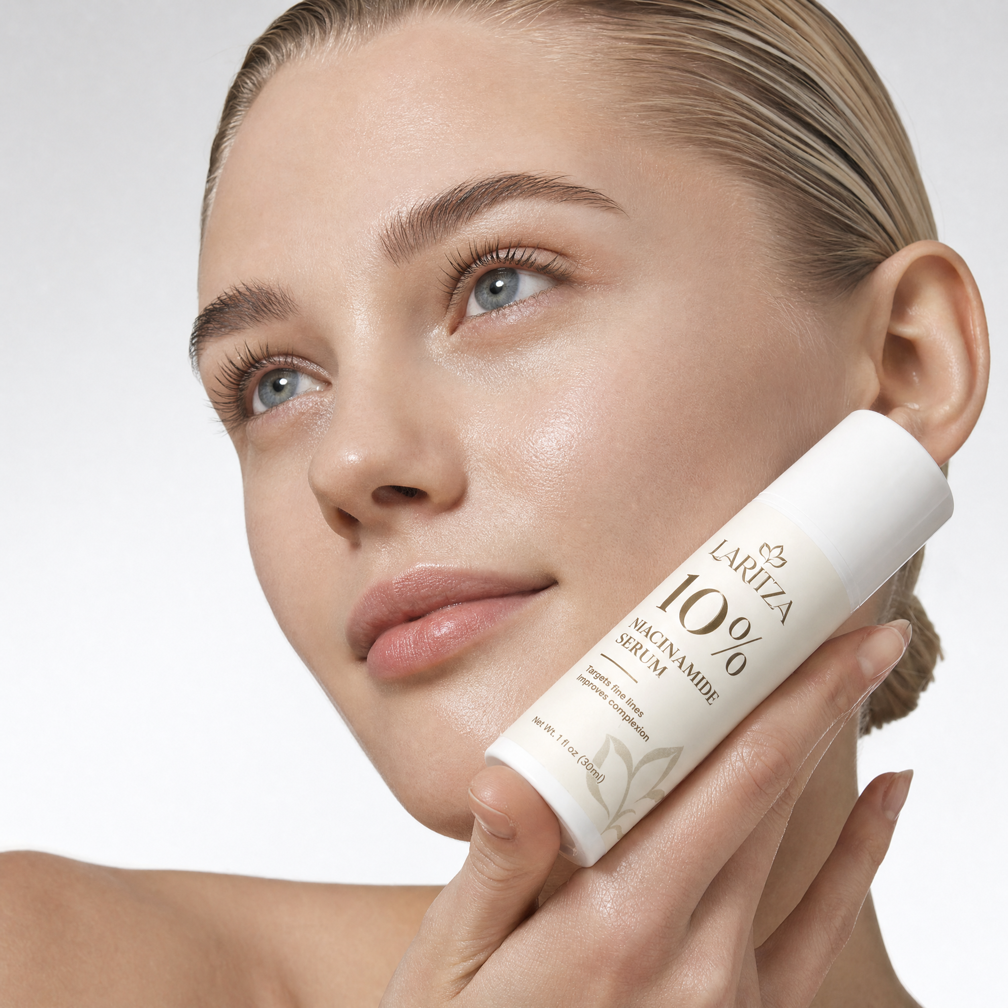Skincare portrait with LARITZA Niacinamide Serum 10%
